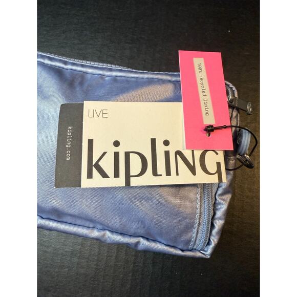 Kipling MERRYL 2-In-1 Convertible Crossbody Waist Bag KI9389 Pebble Blu Metallic - Picture 12 of 14